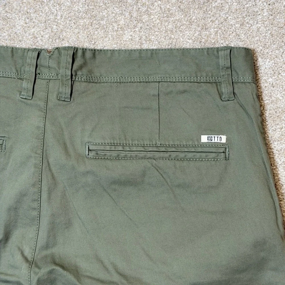 Tom Tailor Denim Chino Pants Men 36x34(*36x32) Olive Green Skinny Stretch Cotton